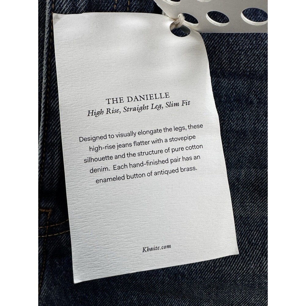 NWT Khaite Danielle Jeans 24 High Rise Straight Leg Slim Fit Denim - Picture 4 of 13
